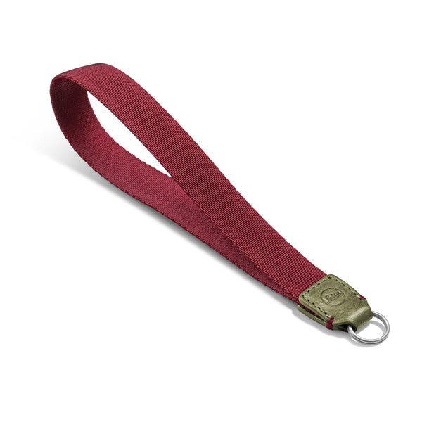 LEICA D-LUX 8 WRIST STRAP, FABRIC, LEATHER, OLIVE/BURGUNDY