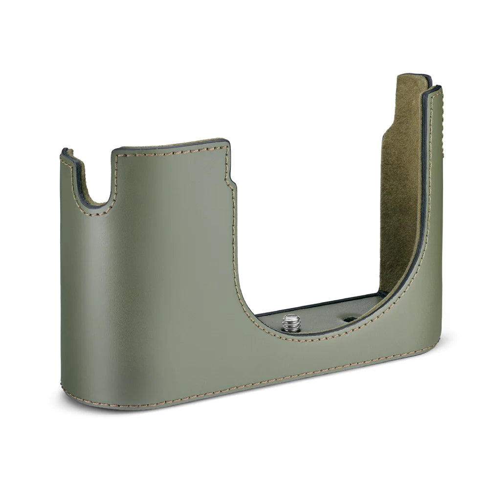 LEICA Q3 HALFCASE, LEATHER, OLIVE GREEN