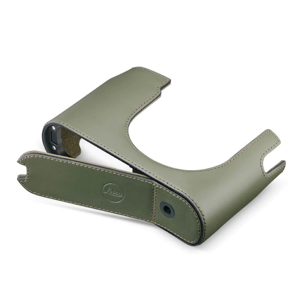 LEICA Q3 HALFCASE, LEATHER, OLIVE GREEN