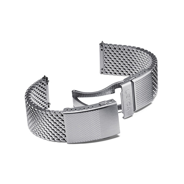 Stainless Steel Milanaise bracelet, silver, deployant buckle