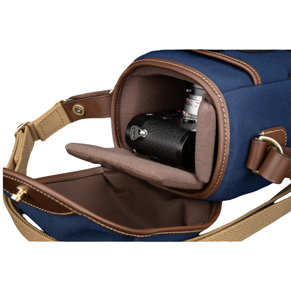 72 Camera Bag - Navy FibreNyte/ Chocolate Leather