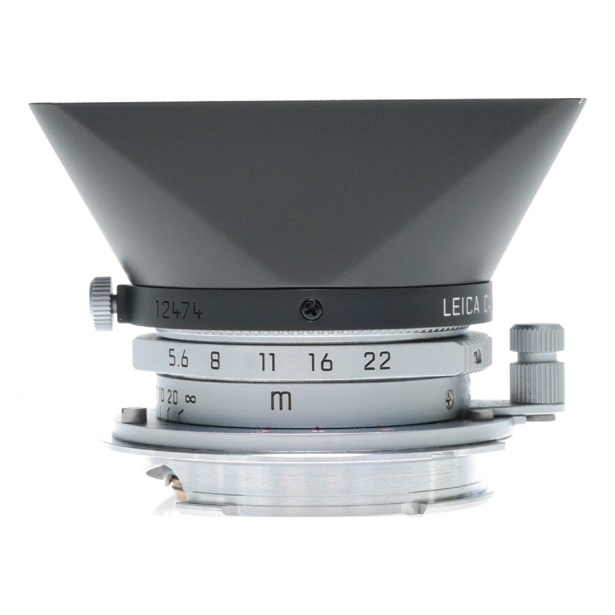 Lens Hood for M 28 f/5.6, brass, black chrome finish