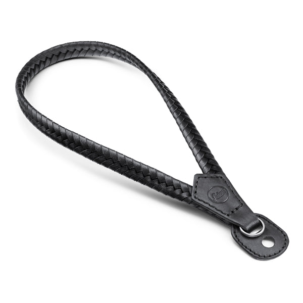 Wrist Strap, leather, braided, black