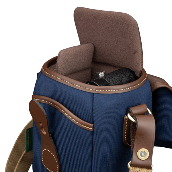 72 Camera Bag - Navy FibreNyte/ Chocolate Leather